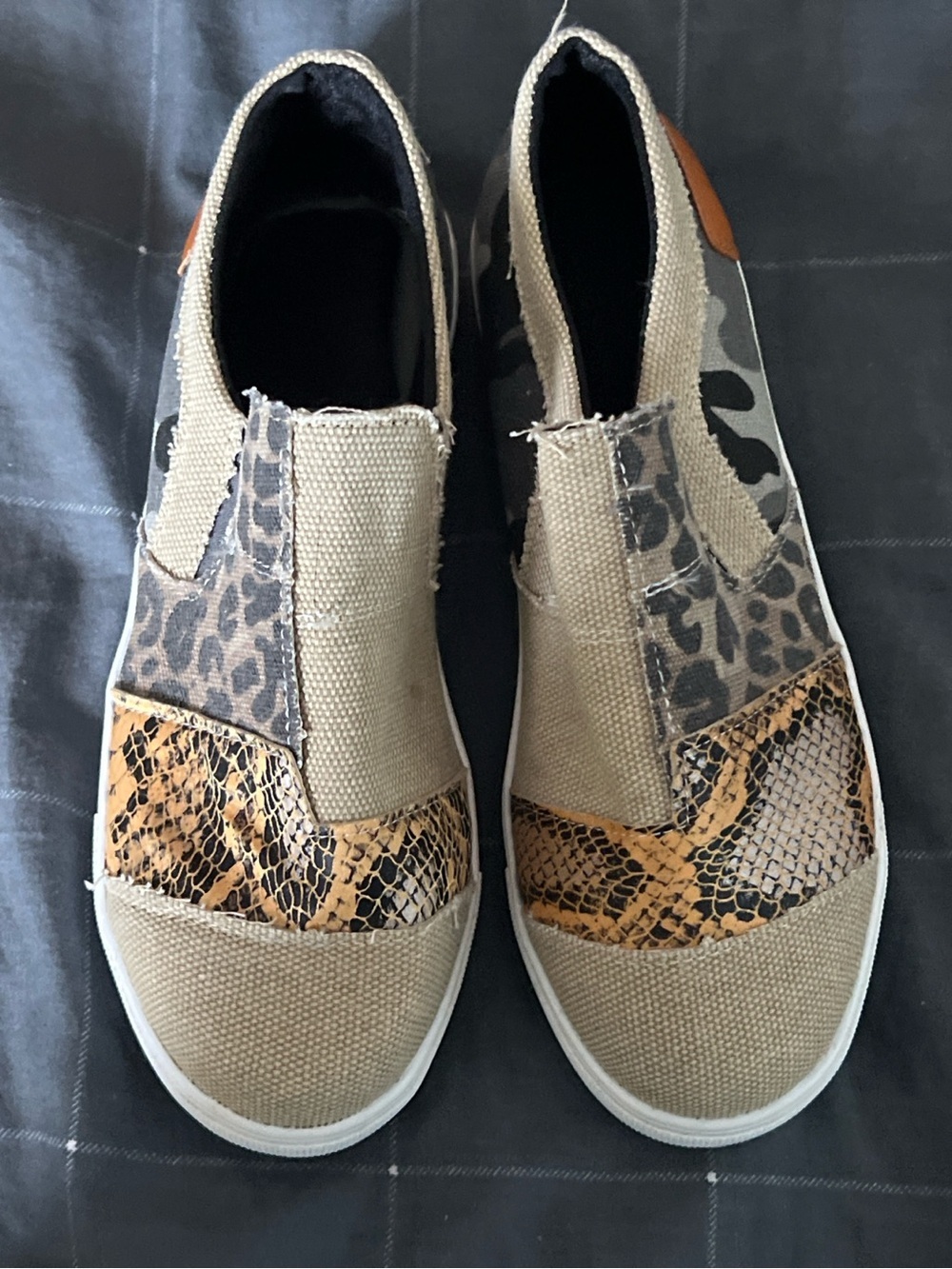 Women’s Camo Leopard Snake Print Slip On Sneakers Size 10